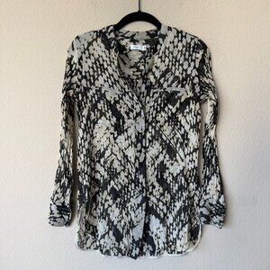 Vince Silk Crinkle Abstract Print Blouse Size 0